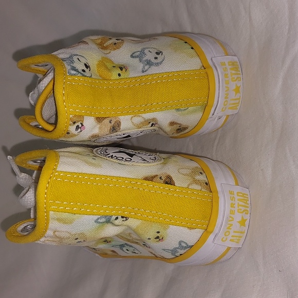 Converse CTAS Kids High-Top Sneakers with Dog Print Yellow Detail Size 13 - Picture 4 of 14